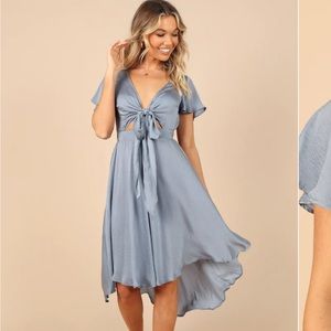 AMANDA HI LO TIE FRONT DRESS - BLUE Petal and pup